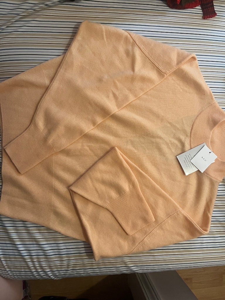 Nwt A.L.C. Chiara Wool & Cashmere Cutout Back Apricot Sweater Sz M — image 3 of 5